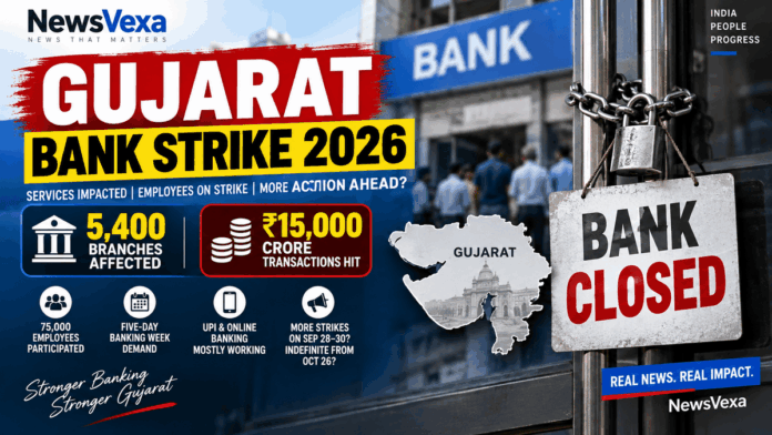 Gujarat Bank Strike 2026 affecting bank branches