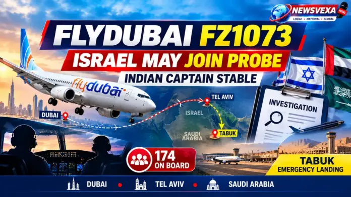 Flydubai FZ1073 investigation graphic showing Israel probe possibility and stable Indian captain